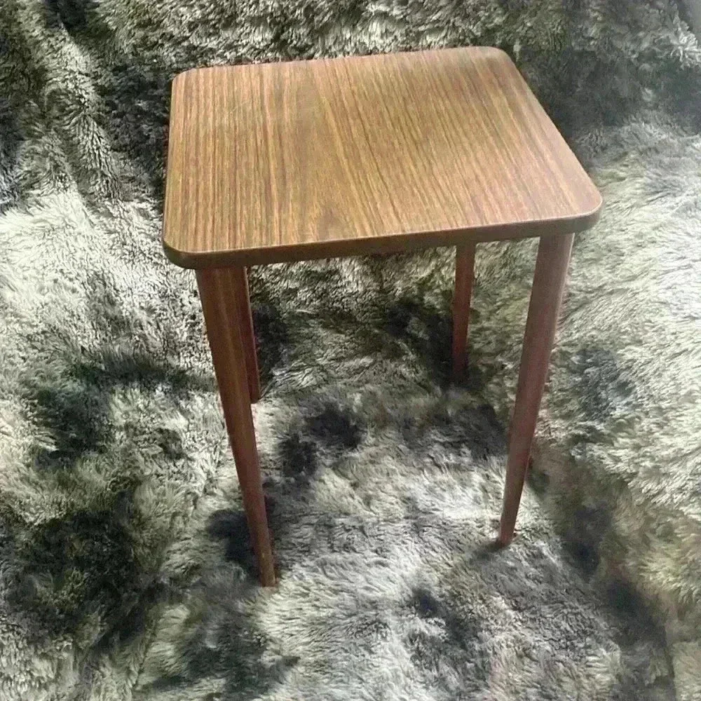 Set of  3 Mid Century Danish Modern Wood Formica Stacking Nesting
Tables - Picture 3 of 16